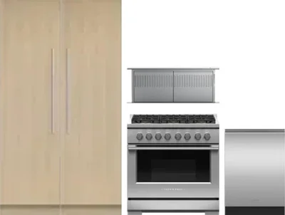 5 Piece Package Includes Refrigerator, Freezer, Range, Hood And Dishwasher